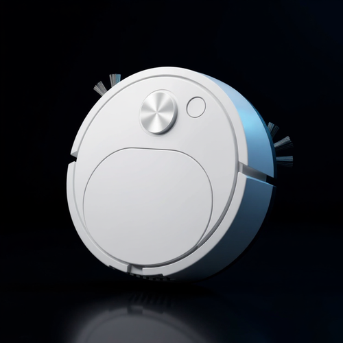 3-in-1 Robot Sweeper and Mop, white, front view